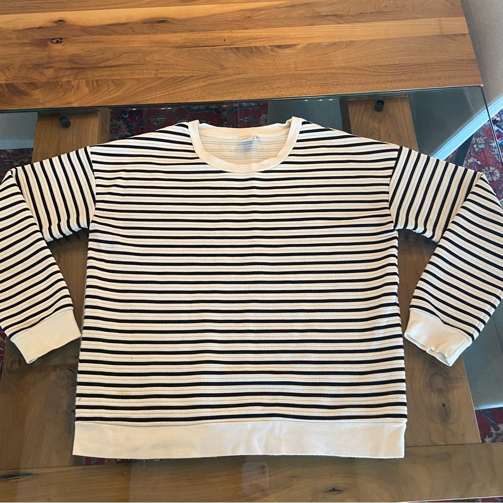ICHI Striped Ribbed Sweater
